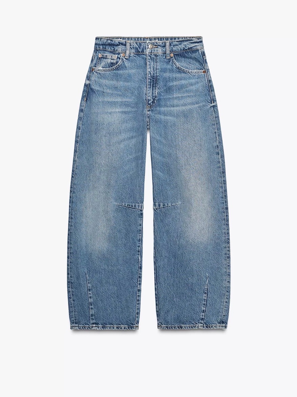 Zara Mid Waist, Baggy, Balloon Denim Jeans. Size 0